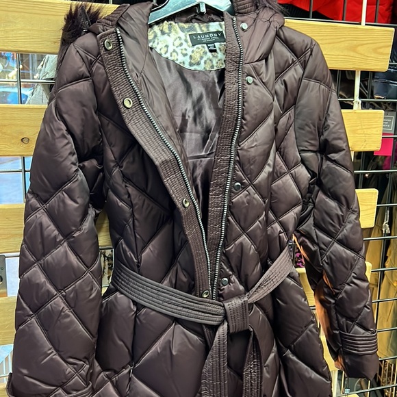 NWT,LAUNDRY BY SHELLI SEGAL DIAMOND QUILTED PUFFER JACKET,black plum - Picture 15 of 17